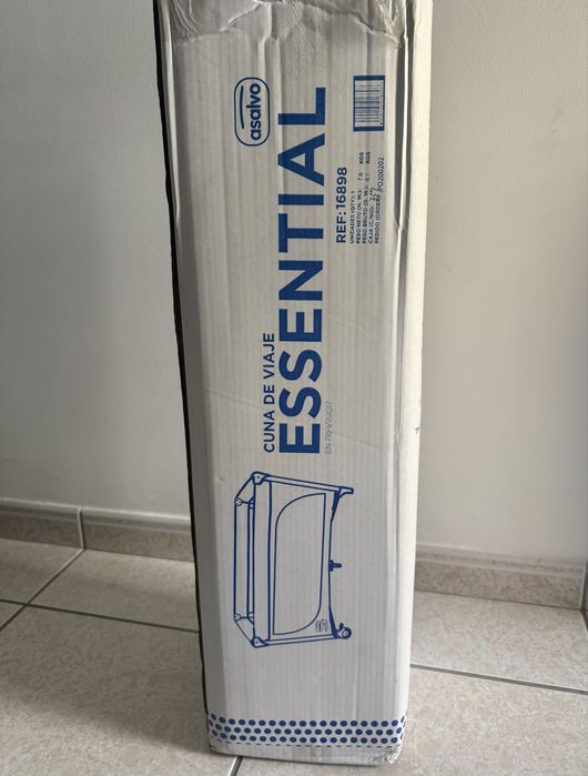 Cama de viagem / Parque de bebé Asalvo Essential (cinzento).Com colchão.