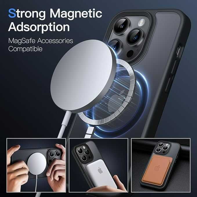Plecki, etui Magsafe Iphone 14 Pro czarne, matowe, slim JETech