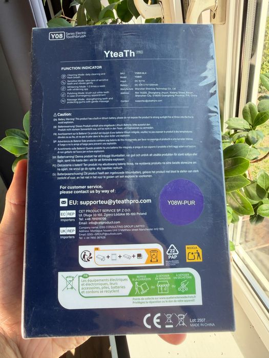 YTEATH Y08 szczoteczka elektryczna