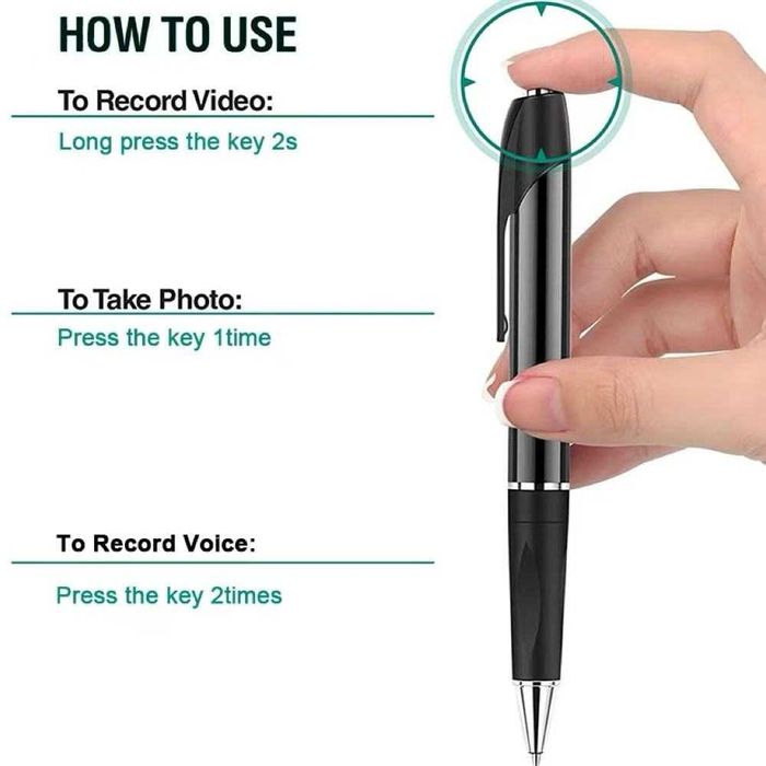 Mini szpiegowska kamera wideo DŁUGOPIS cyfrowy dyktafon zdjęcia