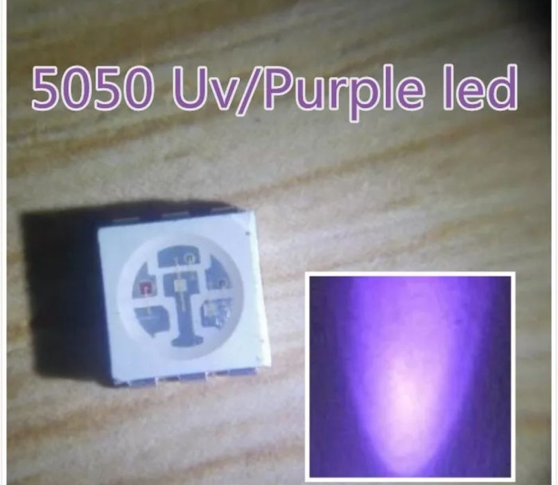 Ультрафіолетовий Світлодіод SMD 5050
УльтрафіолетВихідна напруга: 1,2-