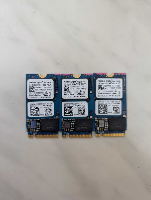 SSD 256GB M.2 NVMe PCi3 2242 Samsung SKhynix WD UM
