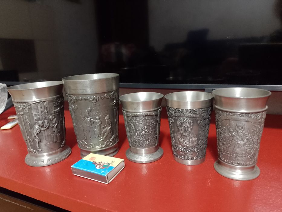 Рюмки оловяные стопка Германия декоративные серийные