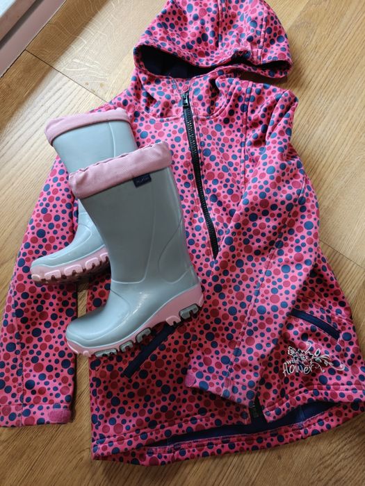 Klosze dla dziewczynki 27/28, kurtka Softshell 122/128