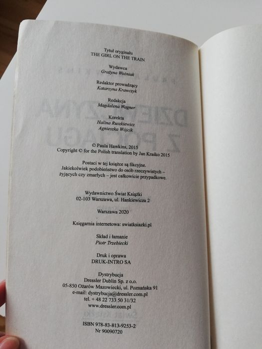 Książka Paula Hawkins "Dziewczyna z pociągu"