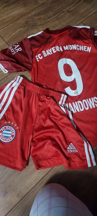 Strój piłkarski Bayern munchen Lewandowski adidas 128 zestaw komplet