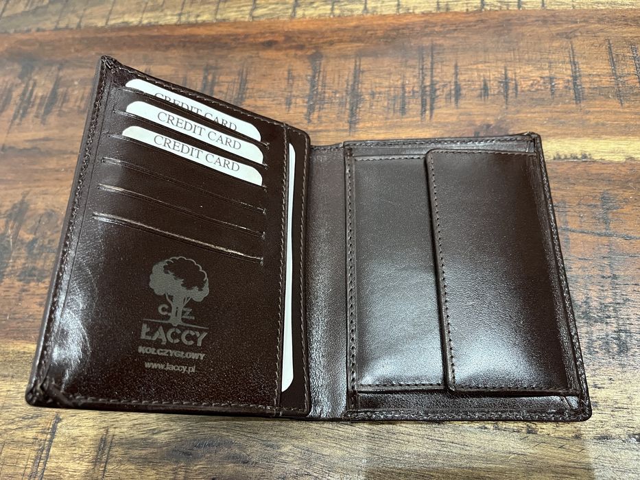 Portfel męski, skórzany, brązowy