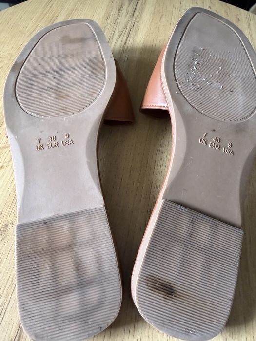 Damskie brązowe klapki caramel camel 40/41 primark