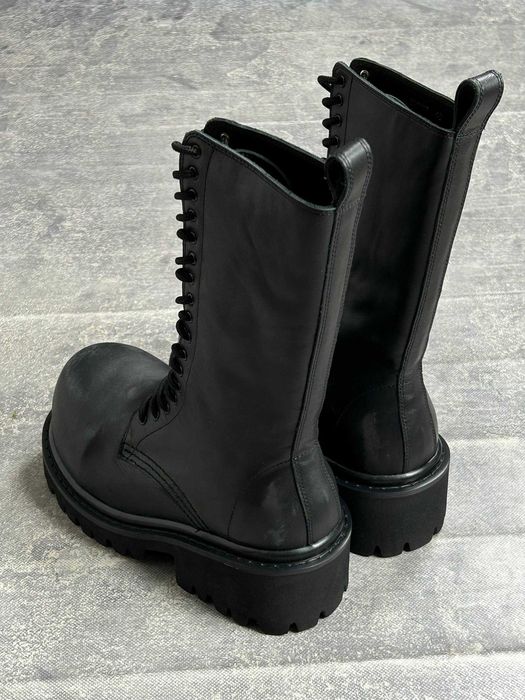 BALENCIAGA STOMPER BOOTS Runway кожаные ботинки шкіряні черевики