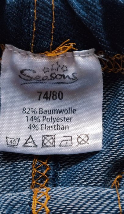 Legginsy jak jeansy spodnie dla dziewczynki r. 74/80