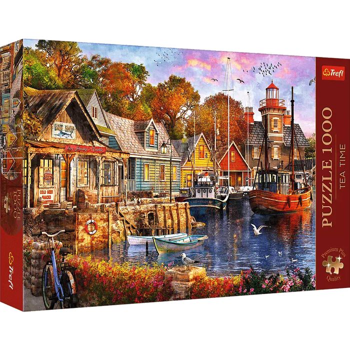 Puzzle 1000 elementów. Premium Plus Quality. Tea Time. Nadmorski zakątek. Trefl. Nowy Produkt