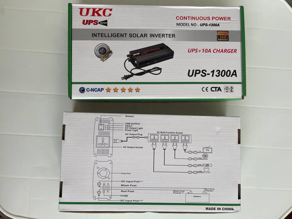 Инвертор UPS с зарядкой на 1300W