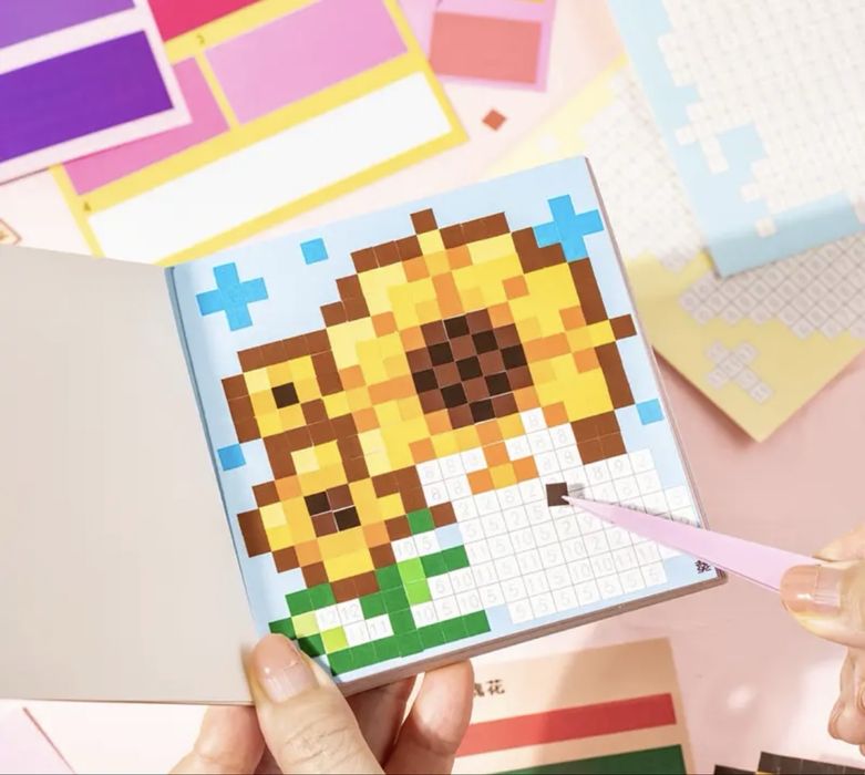 Блокнот з наліпками Pixel art, diy, піксель, наклейки, творчий набір
