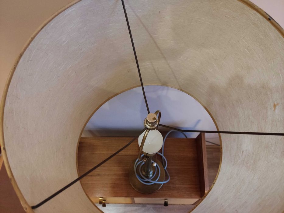 Lampa stara stołowa z abażurem