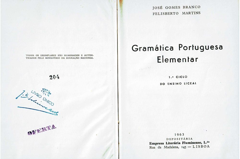 Gramática Portuguesa Elementar 1963 - 1ª Edição