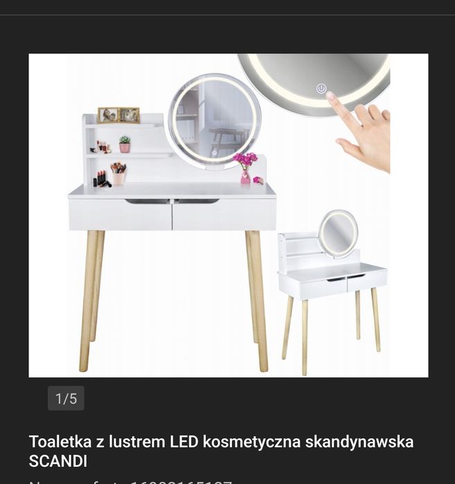 Toaletka biała + krzesło