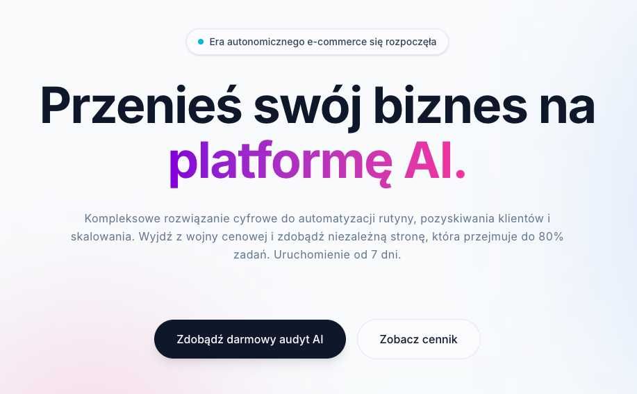 Strona / sklep e-commerce z AI — SEO, integracje, PWA od $399