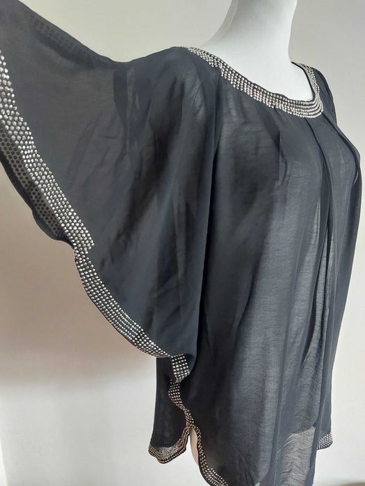 New look czarna bluzka koszulka mgielka na plaze bikini uni one size s m l xl