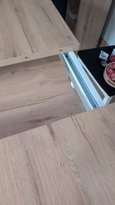 Stół BRW blat dąb Ariston białe nóżki