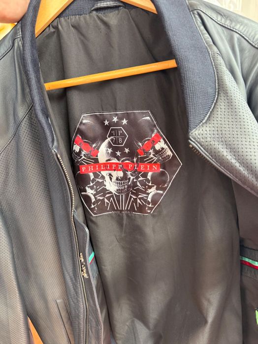 Чоловіча натуральна шкіряна куртка Philipp Plein