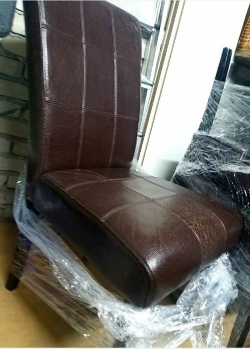 Krzesła skórzane trzy 3 sztuki