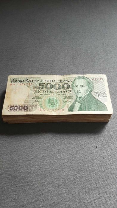 Zestaw banknotów z Prl-u