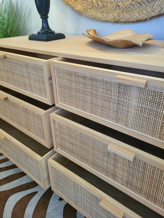 consola, aparador,  comoda, rattan, decoração,  rustico