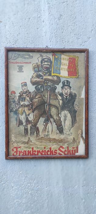 Plakat antysemicki NSDAP Lata 40 . Wina Francji
