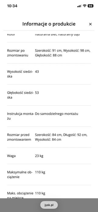 Fotel uszak Vildsund Teddy Jysk