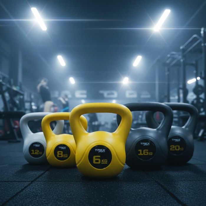 Гиря вінілова 6кг Trex Sport TX-006CKB. (8, 10, 12, 16, 20 кг)