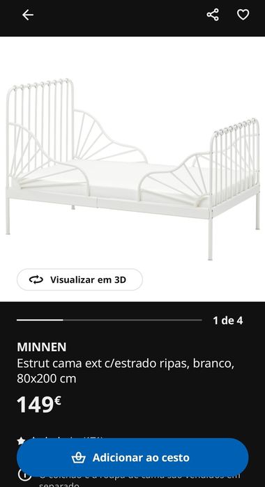 Vendo Cama Minnen + Colchão Vesteroy