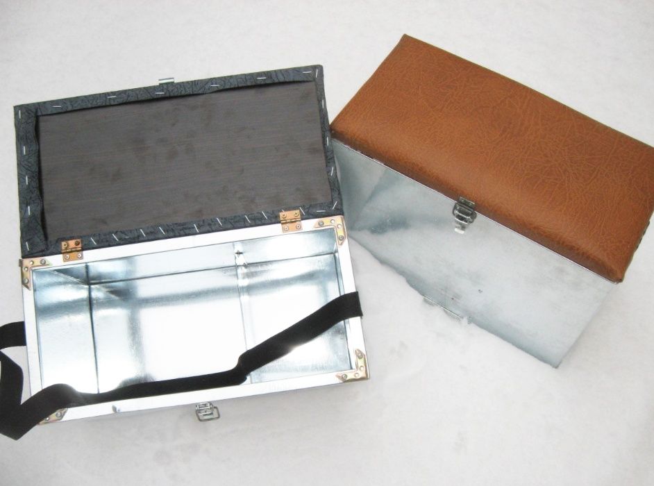 Сумка ящик - для рыбалки зимней, металл оцинкованный + сиденье