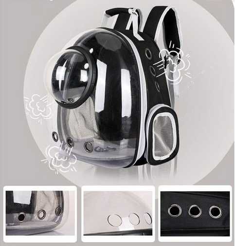 Mochila transportadora transparente gatos e pequenos animais PORTESGRÁ