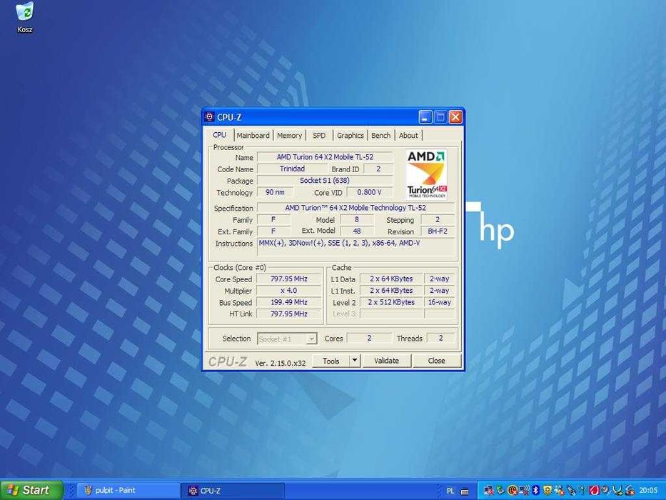 Laptop HP Compaq nx6325 (komputer retro)