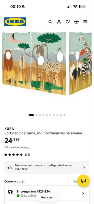 Beliche IKEA MYDAL 90x200 cama criança madeira pinho