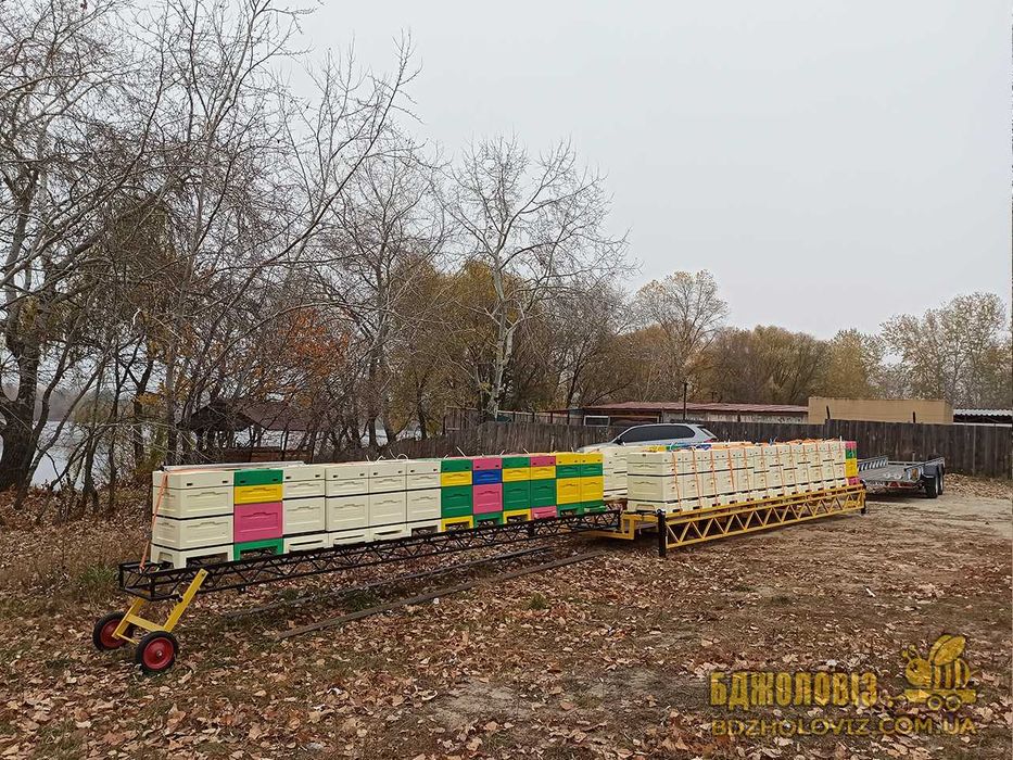 Причеп "БДЖОЛОВІЗ" 6м*2м з модульною системою для пасіки, для вуликів