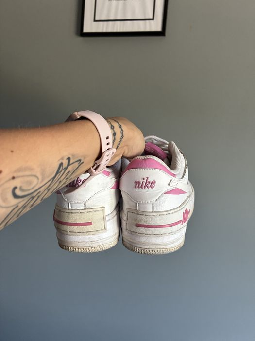 Buty nike bialo rozowe