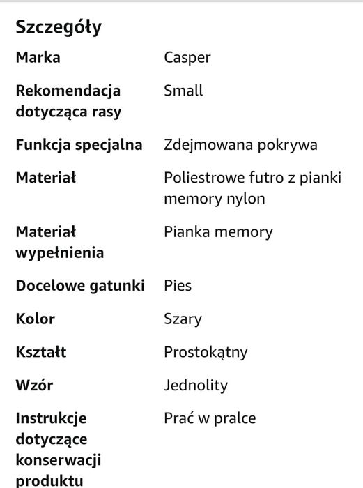 Legowisko posłanie dla psa Casper pianka pamięciowa Premium