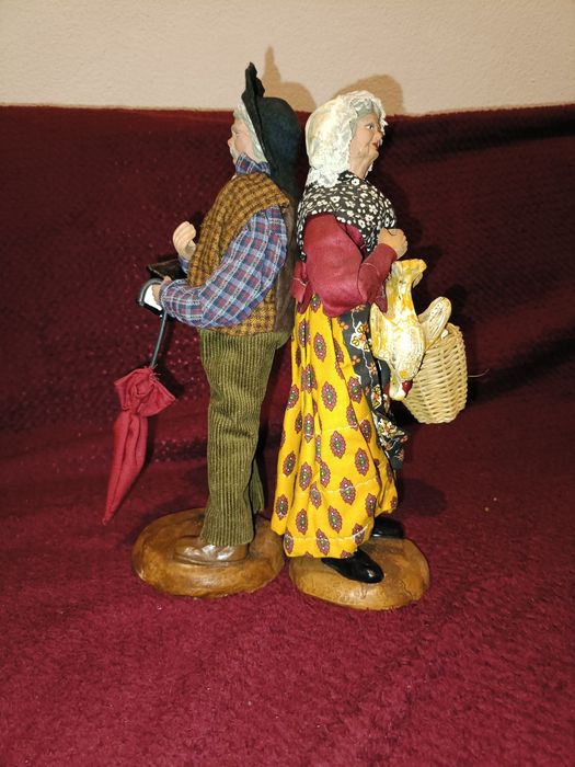 Um casal Francês camponês. antiguidades