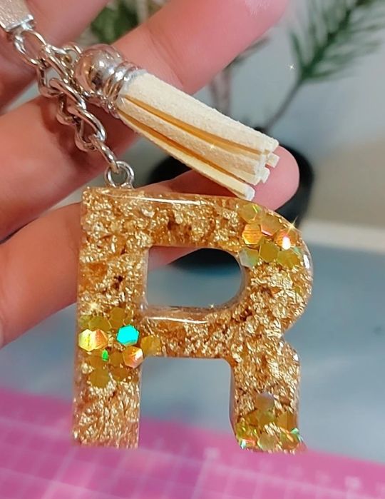 Chaveiro letra resina. Porta Chaves Letra