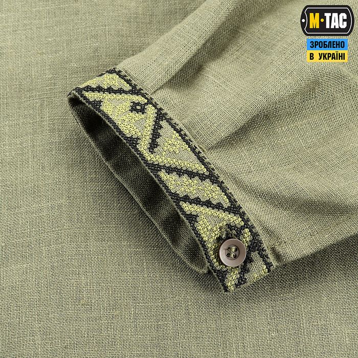 M-Tac якісна вишиванка 100% льон — Olive розмір XL