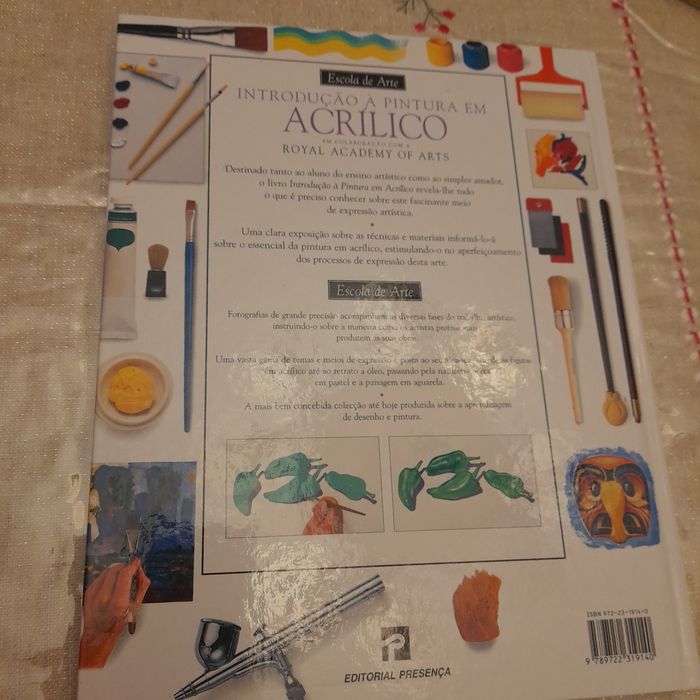 Livro de introdução à pintura e acrílico
