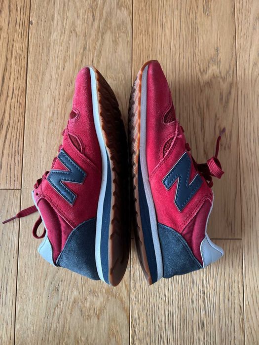Czerwone, materiałowo-zamszowe buty sportowe, New Balance 520