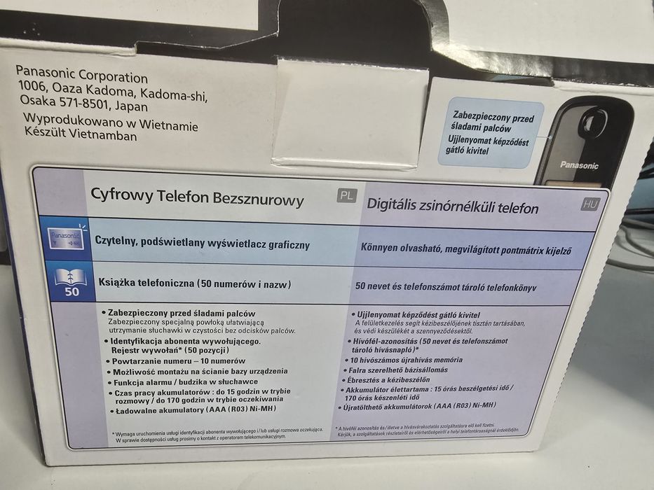 Telefon Panasonic bezprzewodowy