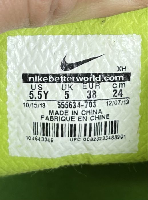 Nike Mercurial сороконожки копы бутсы 38 размер футбольные салатовые