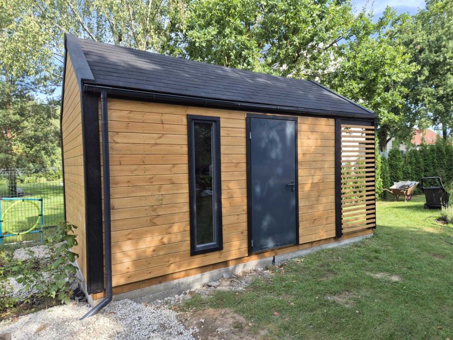 • • • • Domek z pergolą • • • • D20 II 5x3 m producent DREWNOTRIK