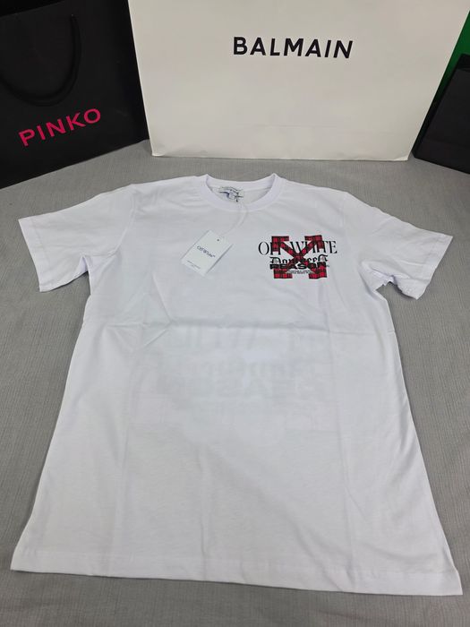 Męska koszulka tshirt Off White biała krótki rękaw premium M-XXXL