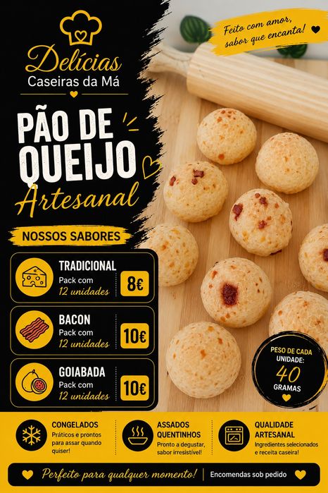 Pão de Queijo da Delícias Caseiras da Má.
