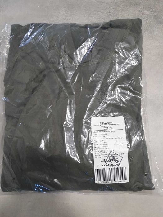 Bielizna wojskowa długa kalesony + koszulka r.M zielone