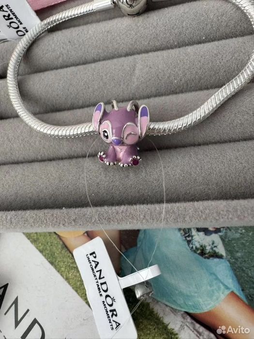 Conta  Anjo Lilo& Stitch  Disney prata